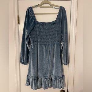Blue Velvet Dress